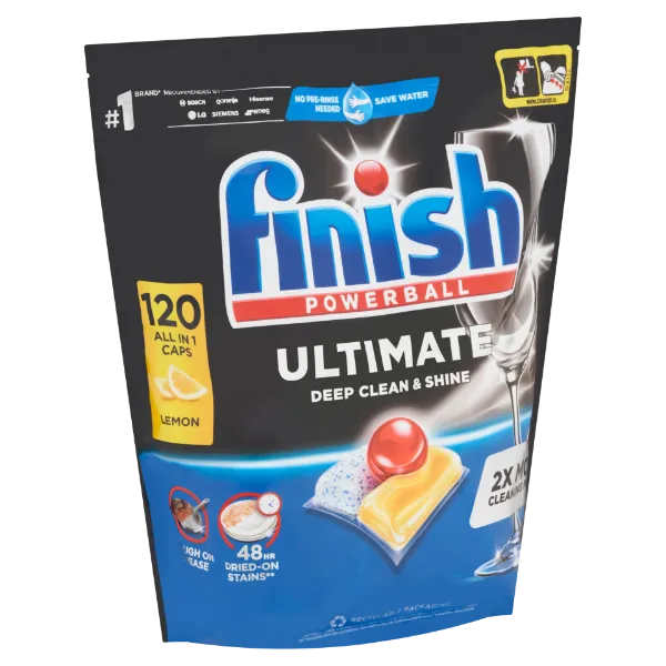 Finish Powerball Ultimate All in 1 mosogatógép-kapszula, Lemon 120db termékhez kapcsolódó kép