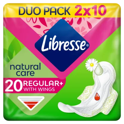 Libresse Regular+ Natural Care szárnyas egészségügyi betét 20 db termékhez kapcsolódó kép