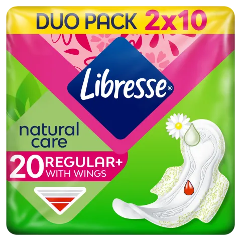 Libresse Regular+ Natural Care szárnyas egészségügyi betét 20 db termékhez kapcsolódó kép
