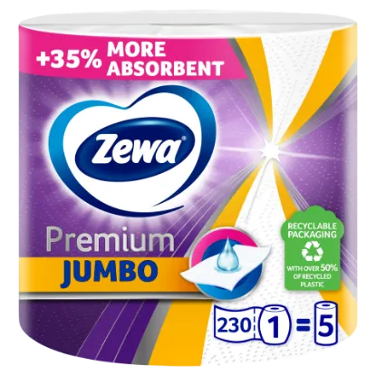 Zewa Premium Jumbo háztartási papírtörlő 3 rétegű 1 tekercs termékhez kapcsolódó kép
