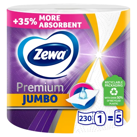 Zewa Premium Jumbo háztartási papírtörlő 3 rétegű 1 tekercs termékhez kapcsolódó kép