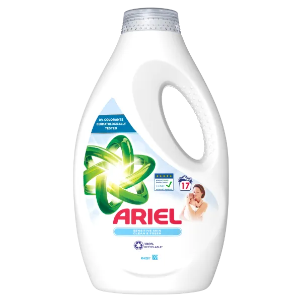 Ariel Sensitive Skin Clean & Fresh Mosószer 850ML, 17 Mosáshoz termékhez kapcsolódó kép