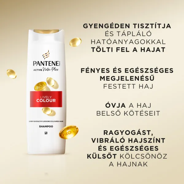 Pantene Pro-V Lively Repair sampon, Pro-V formula+antioxidánsok, festett hajra, 400 ml termékhez kapcsolódó kép