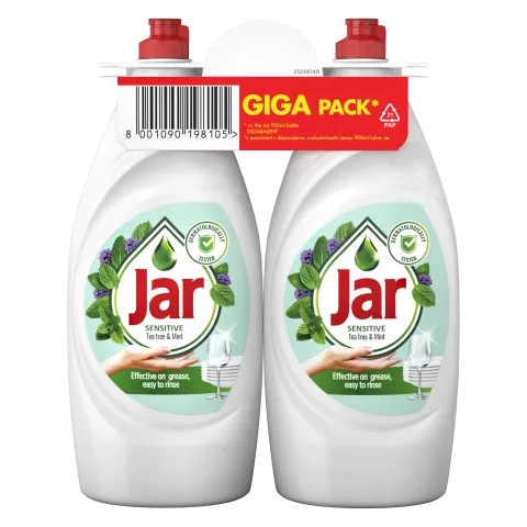 Jar Sensitive Tea Tree & Mint Folyékony Mosogatószer, Kézkímélő 2 x 900 ML termékhez kapcsolódó kép