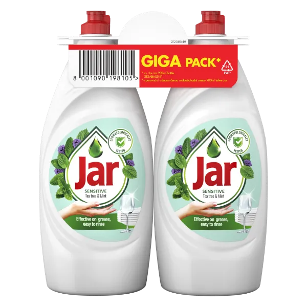 Jar Sensitive Tea Tree & Mint Folyékony Mosogatószer, Kézkímélő 2 x 900 ML termékhez kapcsolódó kép