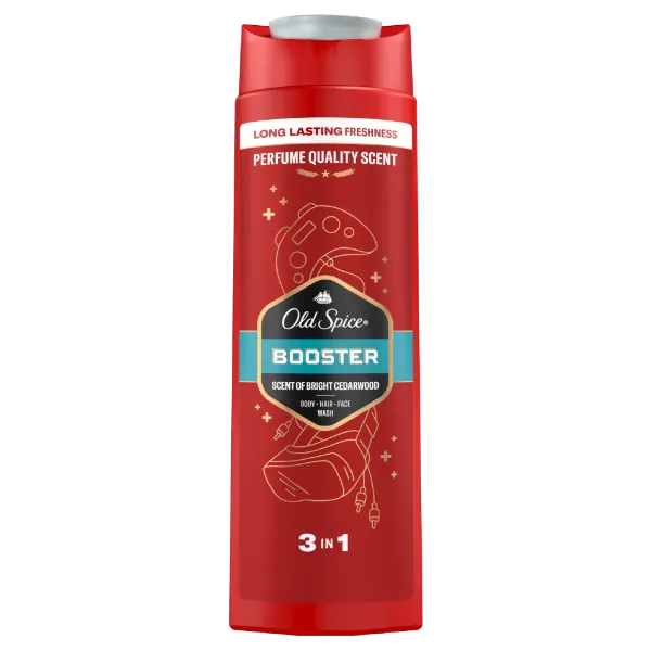 Old Spice Booster Tusfürdő És Sampon Férfiaknak 400 ml, 3az1-ben, Hosszan Tartó Frissesség termékhez kapcsolódó kép