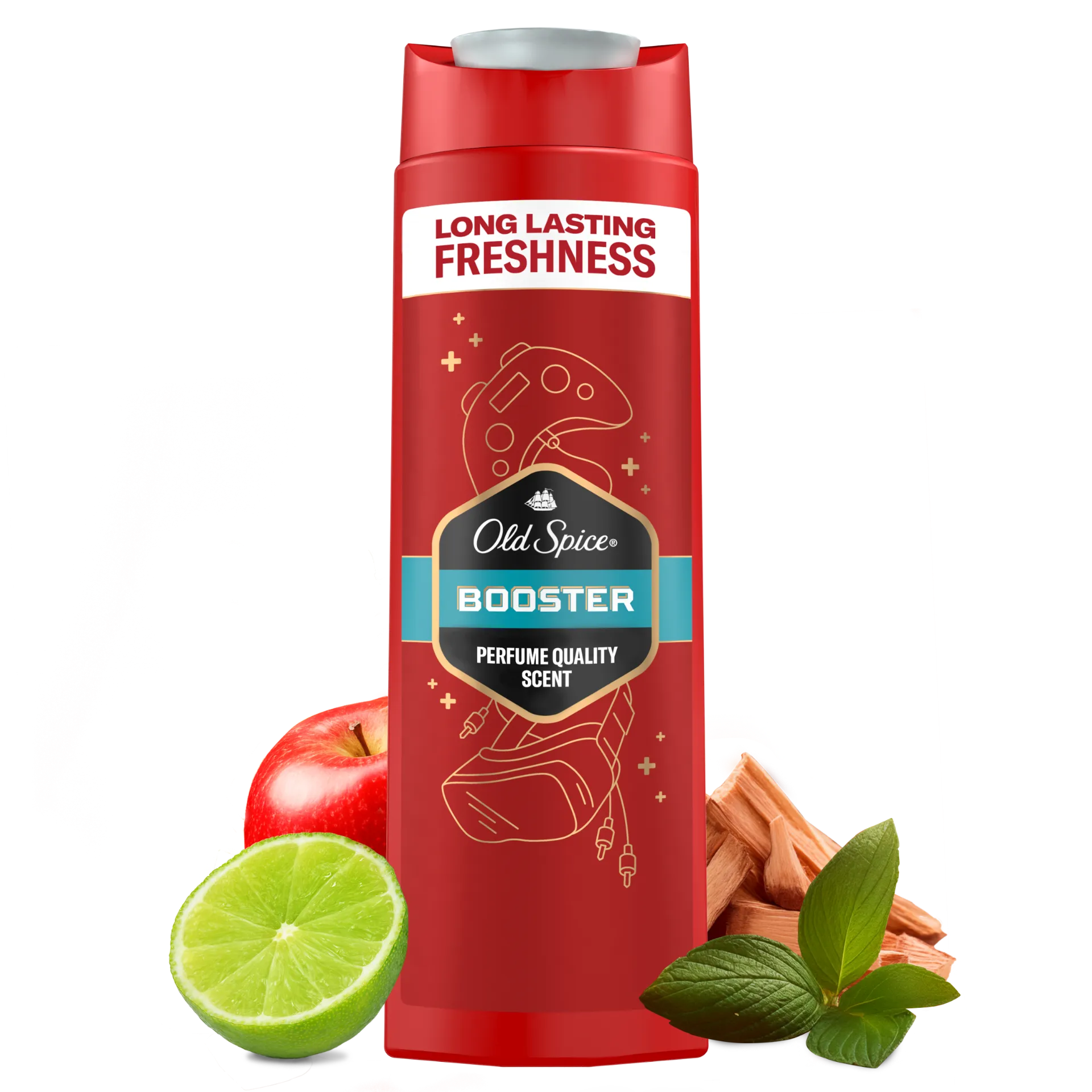 Old Spice Booster Tusfürdő És Sampon Férfiaknak 400 ml, 3az1-ben, Hosszan Tartó Frissesség