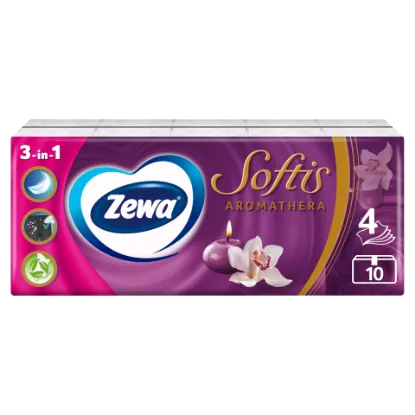 Zewa Softis Aromathera illatosított papír zsebkendő 4 rétegű 10 x 9 db termékhez kapcsolódó kép