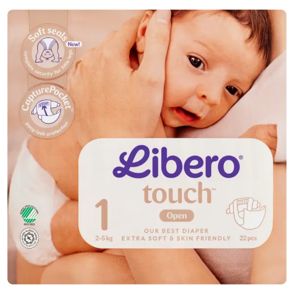 Libero Touch egyszerhasználatos pelenkanadrág, méret: 1, 2-5 kg 22 db termékhez kapcsolódó kép