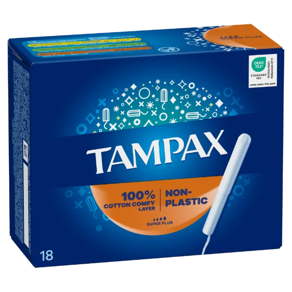 Tampax Super Plus Tampon Kartonból Készült Applikátorral, 18 db termékhez kapcsolódó kép