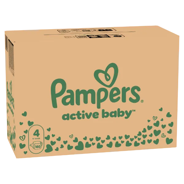 Pampers Active Baby pelenka - havi pelenkacsomag Méret: 4, 180 db Pelenka, 9kg - 14kg termékhez kapcsolódó kép