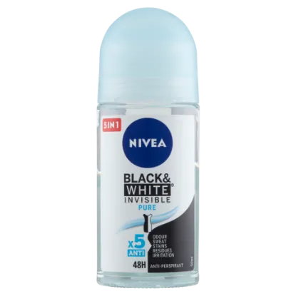 NIVEA Black & White Invisible Pure golyós dezodor 50 ml termékhez kapcsolódó kép
