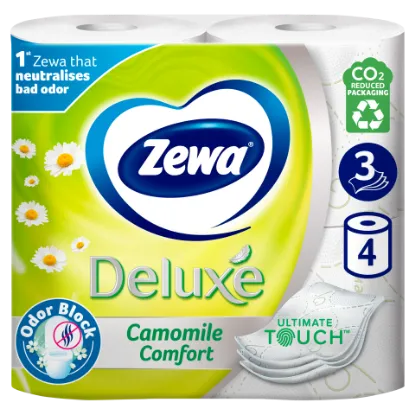 Zewa Deluxe Camomile Comfort toalettpapír 3 rétegű 4 tekercs termékhez kapcsolódó kép