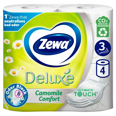 Zewa Deluxe Camomile Comfort toalettpapír 3 rétegű 4 tekercs termékhez kapcsolódó kép