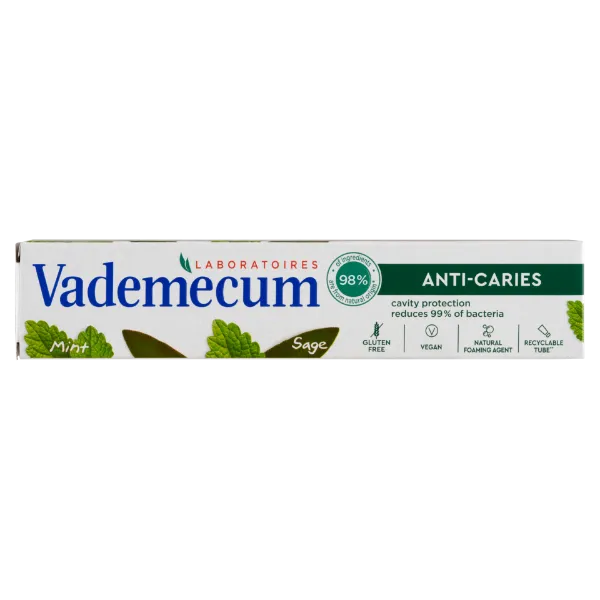  Vademecum Anti-Caries fogkrém zsályával és mentával 75 ml termékhez kapcsolódó kép