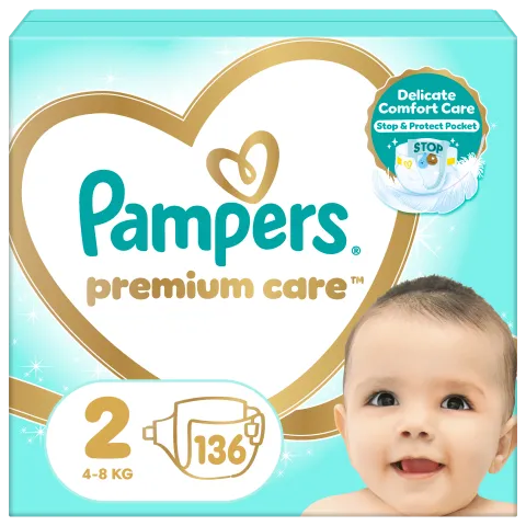 Pampers Premium Care Pelenka, 2 Méret, 136 db, 4kg - 8kg termékhez kapcsolódó kép