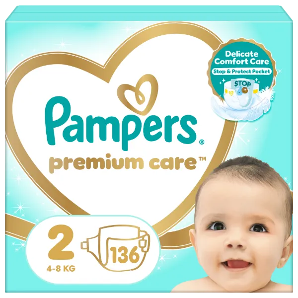 Pampers Premium Care Pelenka, 2 Méret, 136 db, 4kg - 8kg termékhez kapcsolódó kép