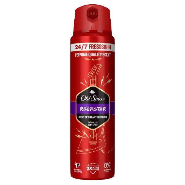 Old Spice Rockstar  Deo Spray Férfiaknak, Akár 48 Órás Frissesség, Alumíniummentes,  ml termékhez kapcsolódó kép