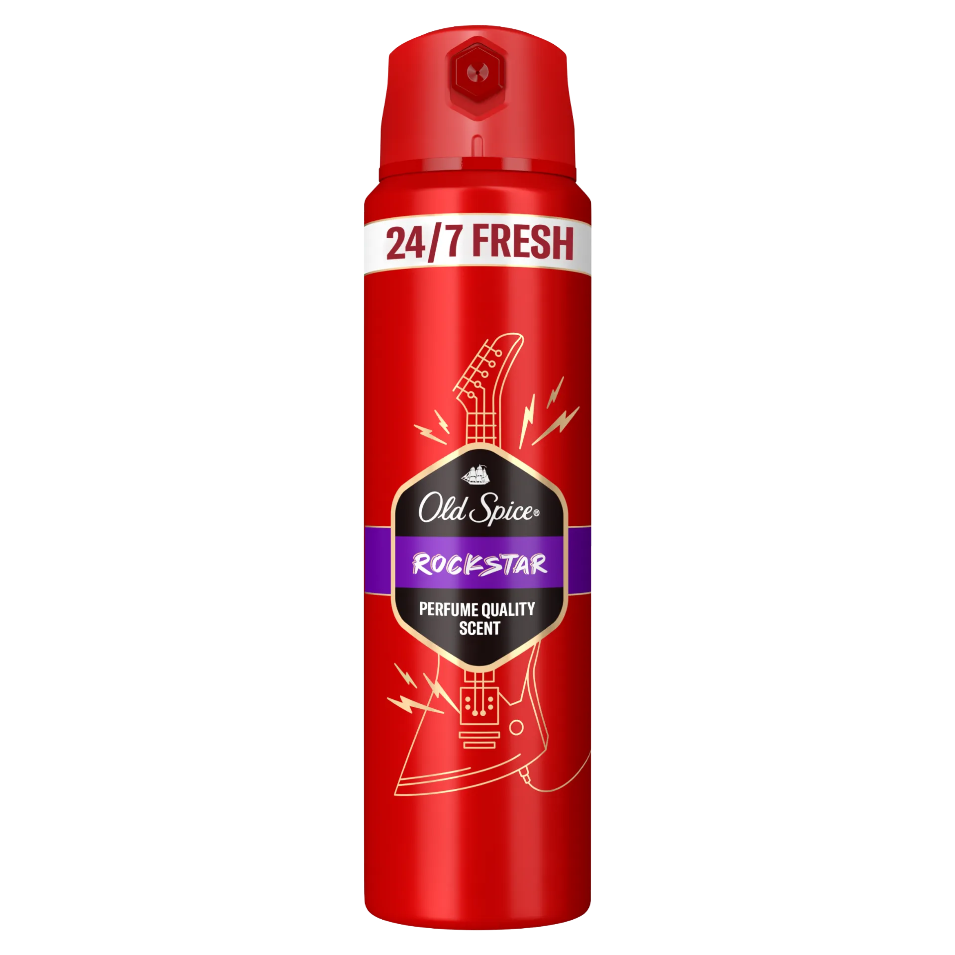 Old Spice Rockstar  Deo Spray Férfiaknak, Akár 48 Órás Frissesség, Alumíniummentes,  ml