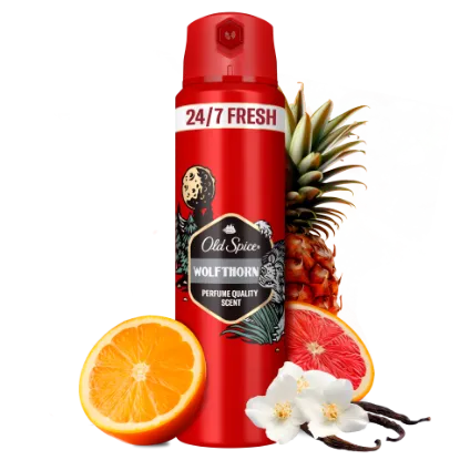 Old Spice Wolfthorn Deo Spray Férfiaknak, 150 ml, 48 Órás Frissesség, 0% Alumíniumsó termékhez kapcsolódó kép