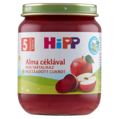 HiPP BIO alma céklával gyümölcs- és zöldségkészítmény bébidesszert 5 hónapos kortól 125 g termékhez kapcsolódó kép