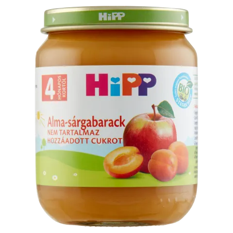 HiPP BIO alma-sárgabarack bébidesszert 4 hónapos kortól 125 g termékhez kapcsolódó kép