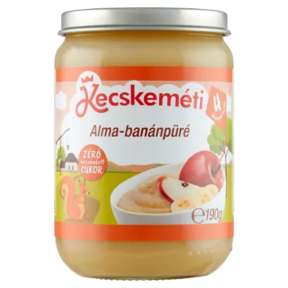 Kecskeméti alma-banánpüré bébidesszert 4 hónapos kortól 190 g termékhez kapcsolódó kép