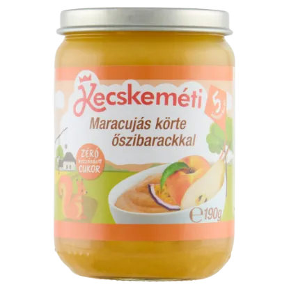 Kecskeméti maracujás körte őszibarackkal bébidesszert 5 hónapos kortól 190 g termékhez kapcsolódó kép