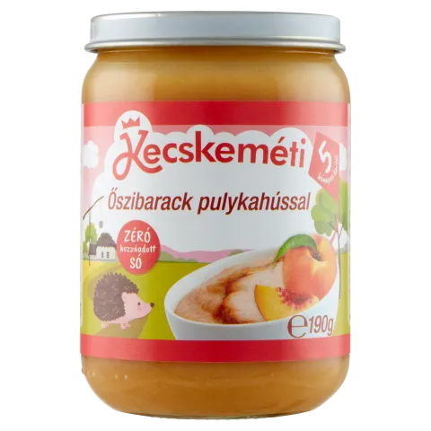 Kecskeméti őszibarack pulykahússal bébiétel 5 hónapos kortól 190 g termékhez kapcsolódó kép