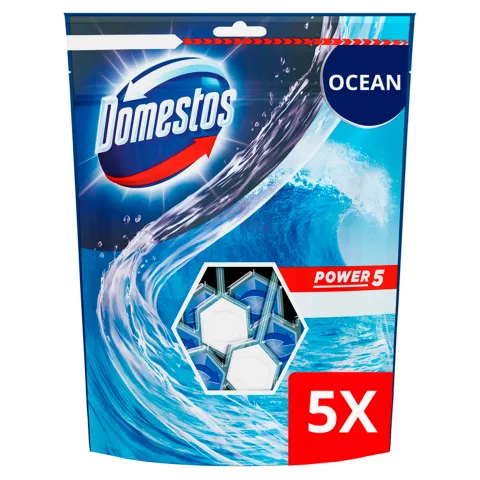 DOMESTOS Power5 WC frissítő blokk Ocean 5 x 55 g termékhez kapcsolódó kép