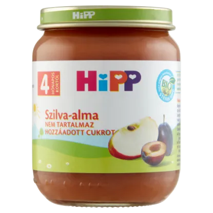 HiPP BIO szilva-alma gyümölcskészítmény bébidesszert 4 hónapos kortól 125 g termékhez kapcsolódó kép