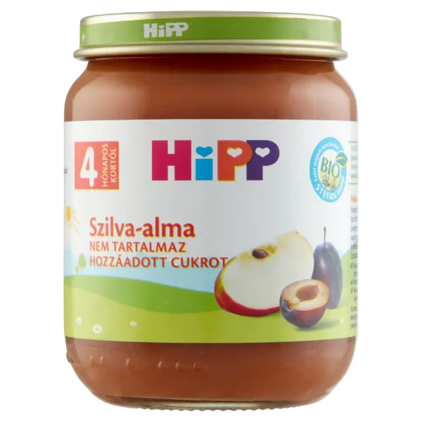 HiPP BIO szilva-alma gyümölcskészítmény bébidesszert 4 hónapos kortól 125 g termékhez kapcsolódó kép
