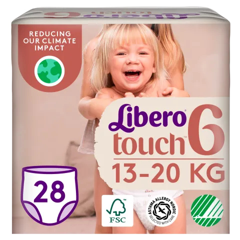 Libero Touch egyszerhasználatos bugyipelenka, méret: 6, 13-20 kg, 28 db termékhez kapcsolódó kép