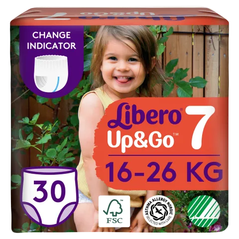 Libero Up&Go egyszerhasználatos bugyipelenka, méret: 7, 16-26 kg, 30 db termékhez kapcsolódó kép