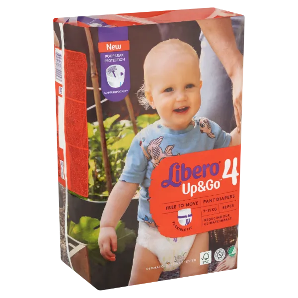 Libero Up&Go egyszerhasználatos bugyipelenka, méret: 4, 7-11 kg, 42 db termékhez kapcsolódó kép