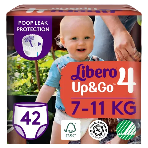 Libero Up&Go egyszerhasználatos bugyipelenka, méret: 4, 7-11 kg, 42 db termékhez kapcsolódó kép