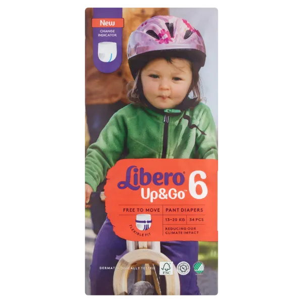 Libero Up&Go egyszerhasználatos bugyipelenka, méret: 6, 13-20 kg, 34 db termékhez kapcsolódó kép