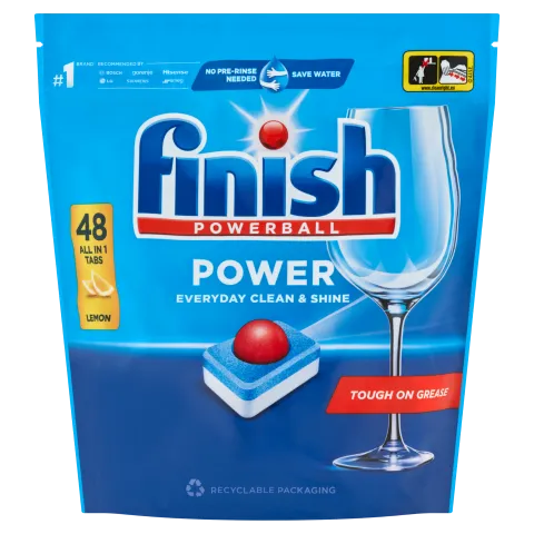 Finish Powerball Power All in 1 Citrom mosogatógép tabletta 48 db 768 g termékhez kapcsolódó kép