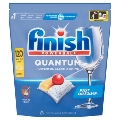 Finish Powerball Quantum All in 1 mosogatógép kapszula 120db Lemon termékhez kapcsolódó kép