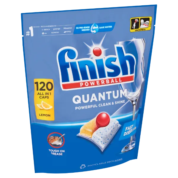 Finish Powerball Quantum All in 1 mosogatógép kapszula 120db Lemon termékhez kapcsolódó kép