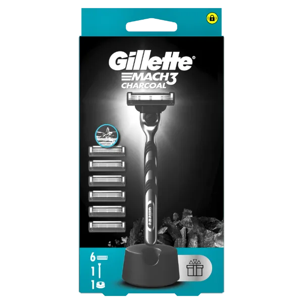 Gillette Mach3 Charcoal Férfi Borotva, 1 db Gillette Borotva, 6 db Borotvabetét termékhez kapcsolódó kép