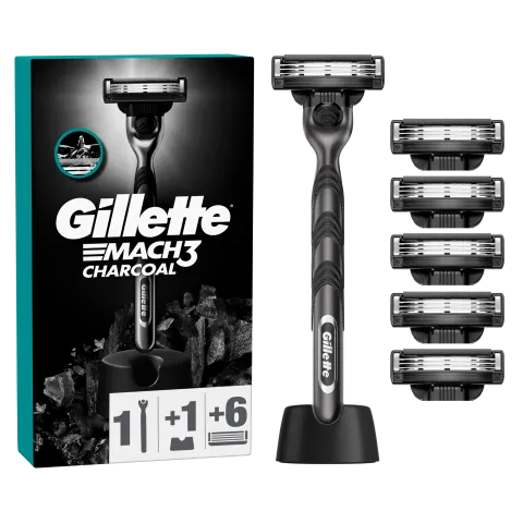 Gillette Mach3 Charcoal Férfi Borotva, 1 db Gillette Borotva, 6 db Borotvabetét termékhez kapcsolódó kép