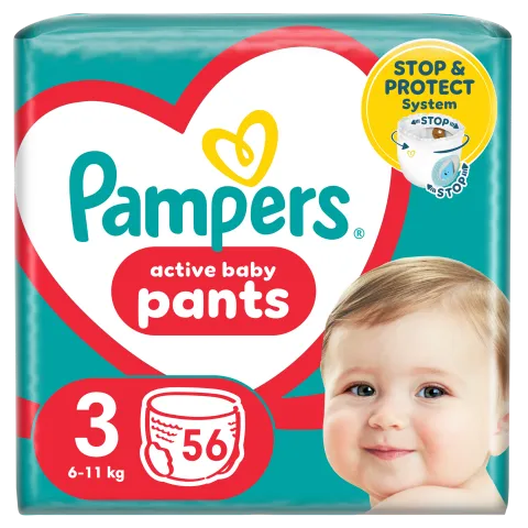Pampers Pants Bugyipelenka, Méret: 3, 56 db pelenka, 6kg-11kg termékhez kapcsolódó kép