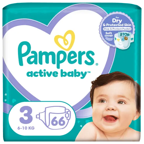 Pampers Active Baby pelenka - Méret: 3, 66 db pelenka, 6kg-10kg termékhez kapcsolódó kép