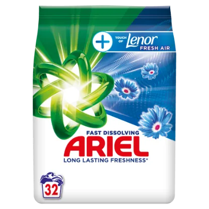 Ariel 1.76kg Mosópor 32 Mosáshoz + Touch Of Lenor Fresh Air termékhez kapcsolódó kép