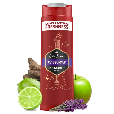 Old Spice Rock Star férfi tusfürdő és sampon, 400 ml termékhez kapcsolódó kép