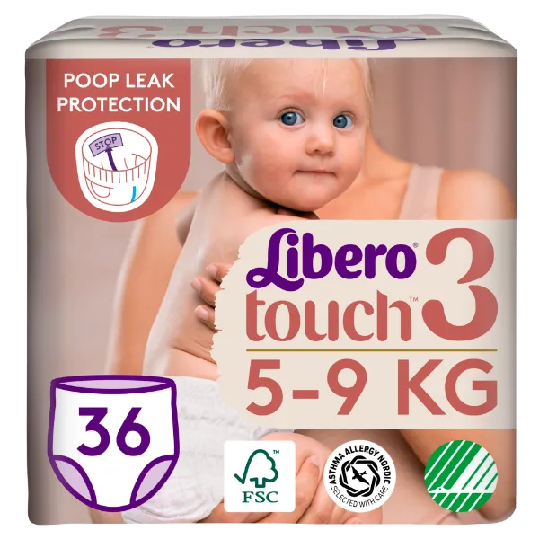 Libero Touch egyszerhasználatos bugyipelenka, méret: 3, 5-9 kg, 36 db termékhez kapcsolódó kép