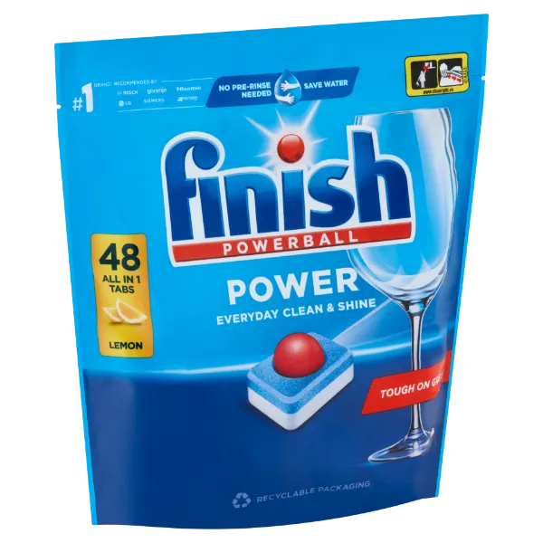 Finish Powerball Power All in 1 Citrom mosogatógép tabletta 48 db 768 g termékhez kapcsolódó kép