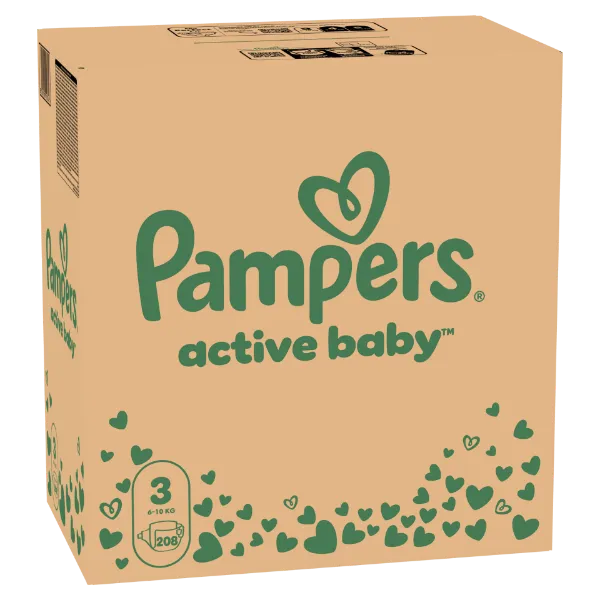 Pampers Active Baby pelenka - havi pelenkacsomag Méret: 3, 208 db Pelenka, 6kg - 10kg termékhez kapcsolódó kép