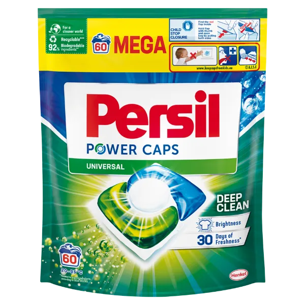 Persil Power Caps mosószer koncentrátum gépi mosáshoz fehér és világos ruhadarabokhoz 60 mosás 840 g termékhez kapcsolódó kép